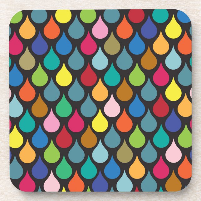 Cool Colorful Animal Scale Pattern Beverage Coaster (Front)