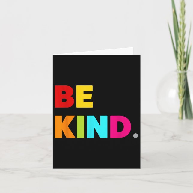 Cool Colorful Be Kind Motivational Quotes Graphic  Card (Front)