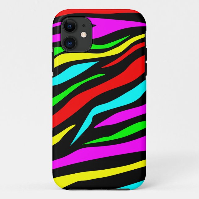 Cool Colorful/Black Zebra Print - iPhone 5 Case (Back)