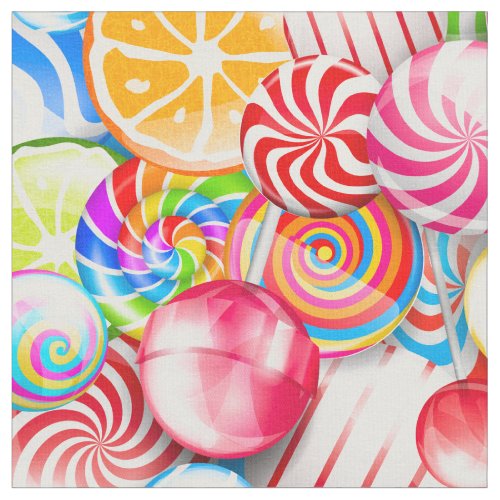 Cool Colorful Candy Pattern Fun Fabric