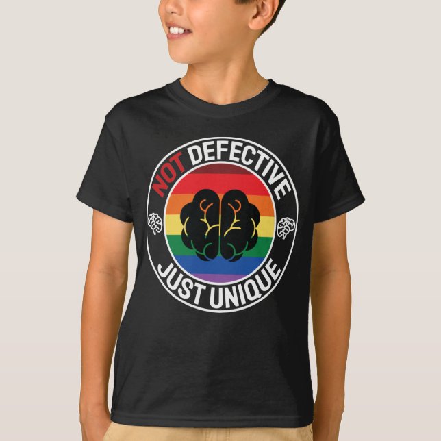 Cool Colorful Celebrate Neurodiversity Saying T-Shirt (Front)