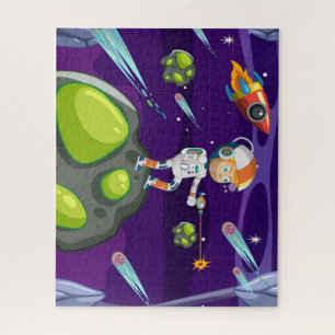 Cool & Colorful Childrens Cartoon Spaceman Jigsaw Puzzle