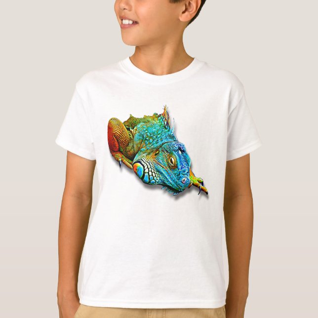 Cool Colorful Cute Lizard Reptile T-Shirt (Front)