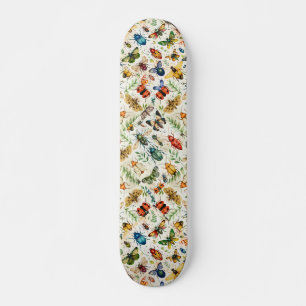 Cool Colorful Decoupage Inspired Insect Skateboard