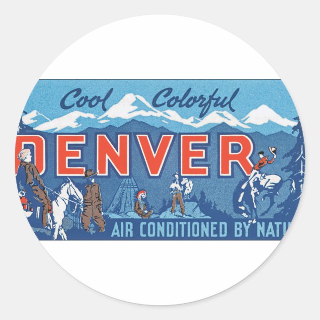 Cool Colorful Denver Classic Round Sticker (Front)
