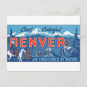 Cool Colorful Denver Postcard