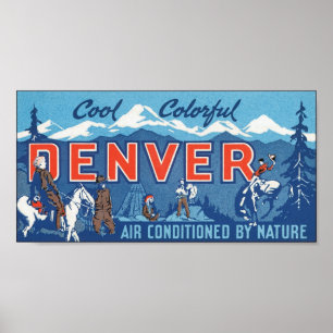 Cool Colorful Denver Travel Poster