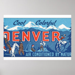 Cool Colorful Denver_Vintage Travel Poster