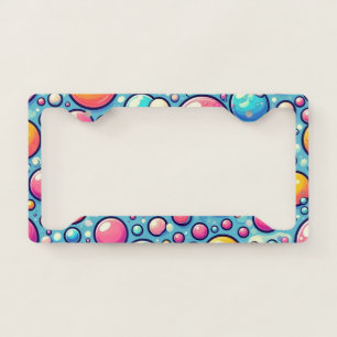 Cool & Colorful Digital Bubbles License Plate Frame