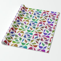 Cool Colorful Dinosaurs Wrapping Paper