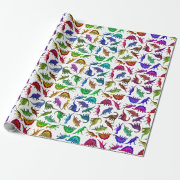 Cool Colorful Dinosaurs Wrapping Paper