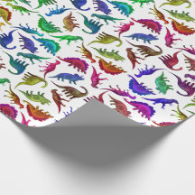 Cool Colorful Dinosaurs Wrapping Paper