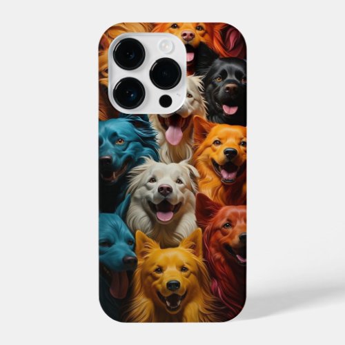 Cool Colorful Dogs iPhone 14 Pro Case