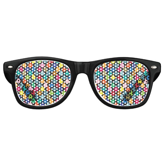 Cool Colorful Dragon Scale Pattern Retro Sunglasses (Front)