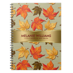 Cool Colorful Fall Leafs Notebook
