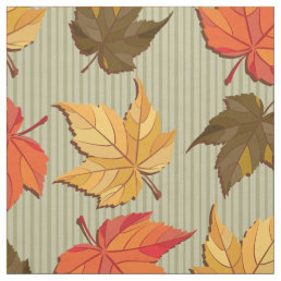 Cool Colorful Fall Leafs Seamless Pattern Fabric