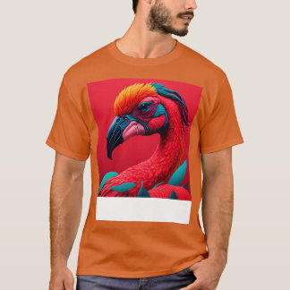 Cool Colorful Flamingo Portrait Graphic 2 T-Shirt