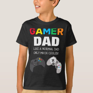 Cool Colorful Gamer Dad Fathers Day T Shirt