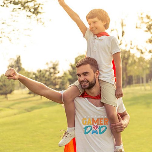 Cool Colorful GAMER DAD  Fathers Day T_Shirt