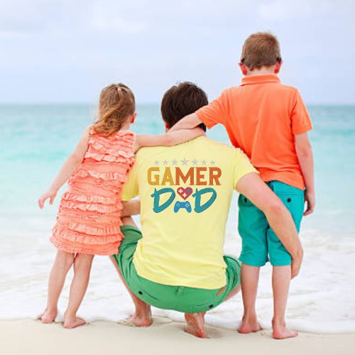 Cool Colorful GAMER DAD  Fathers Day T_Shirt 