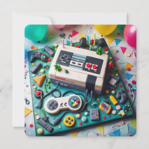 COOL COLORFUL GAMERS THEME  KIDS BIRTHDAY CAKE CARD