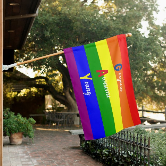 Cool & colorful Gay Pride month RAINBOW   House Flag (In SItu)