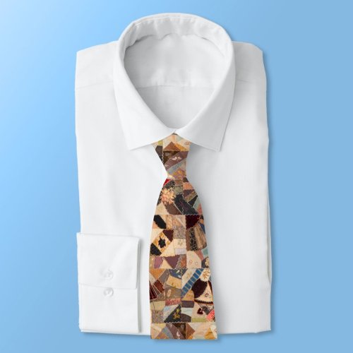 Cool Colorful Geometric Patchwork Quilt Pattern Neck Tie