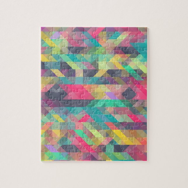 Cool colorful geometric triangles pattern jigsaw puzzle (Vertical)