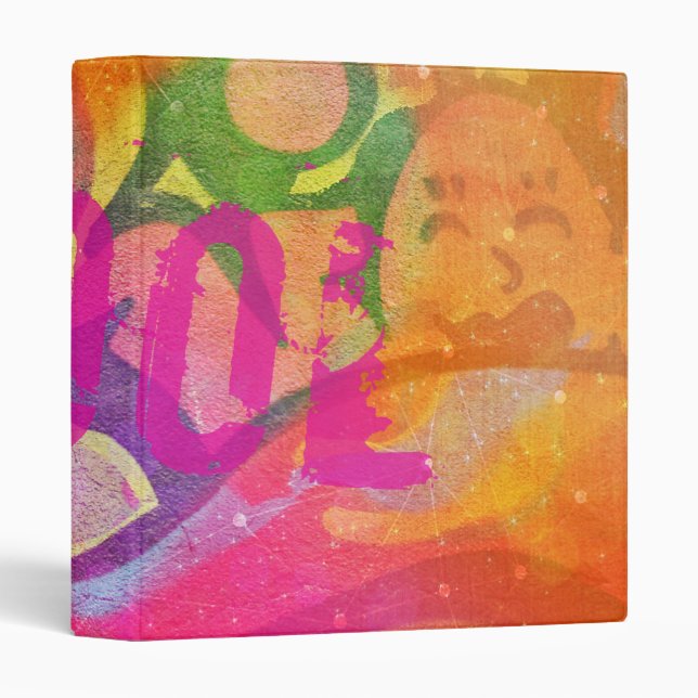 Cool colorful girly graffiti design binder (Front/Spine)