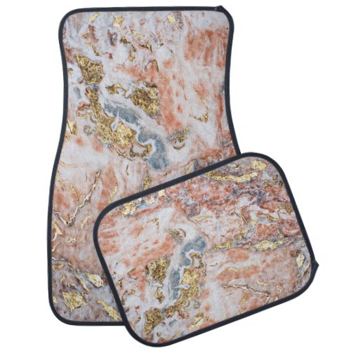 Cool Colorful Gold Marble Stone Car Floor Mat