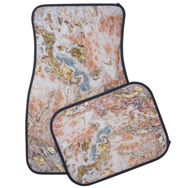 Cool Colorful Gold Marble Stone Car Floor Mat (Set)