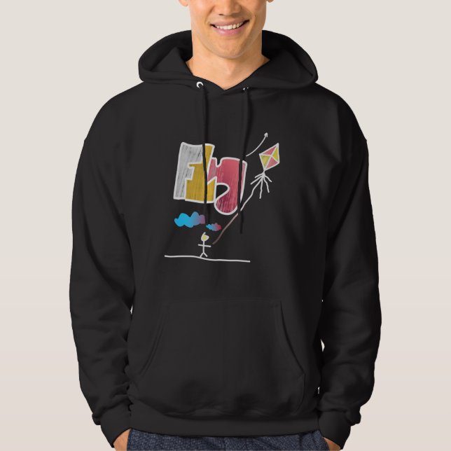 Cool Colorful Graffiti Flying Kite Hoodie (Front)