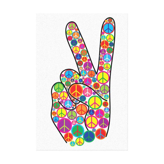 Peace Sign Hippie Symbols and Signs Trendy Wall Clock 