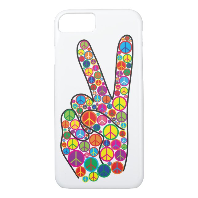 Cool Colorful Groovy Peace Signs Case-Mate iPhone Case (Back)