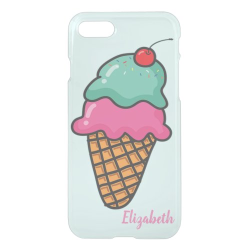 Cool Colorful Ice Cream Cones _ Personalized iPhone SE87 Case