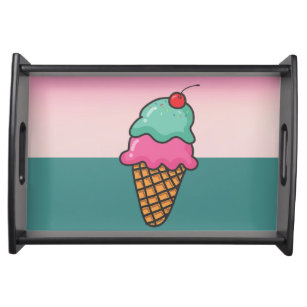 Cool Colorful Ice Cream Cones Serving Tray