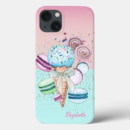 Cool Colorful Ice Cream Macaroons iPhone 13 Case