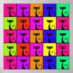 Cool Colorful Kitty Cat Pop Art Squares Poster<br><div class="desc">Cool Kitty Cat Pop Art with lots of colors. 

 "pop art" "cool pop art" "pop art prints" "retro pop art" "Cat" "cats" "kitty" "feline" "animal pop art" "gifts for cat lovers" "colorful" "cute cats" "retro pop art"</div>