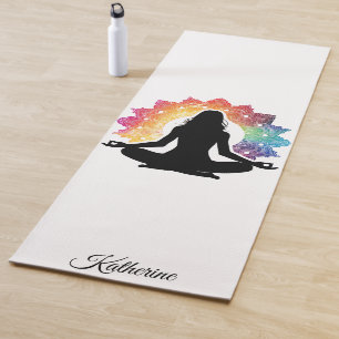Cool Colorful Mandala Design Custom Name Yoga Mat