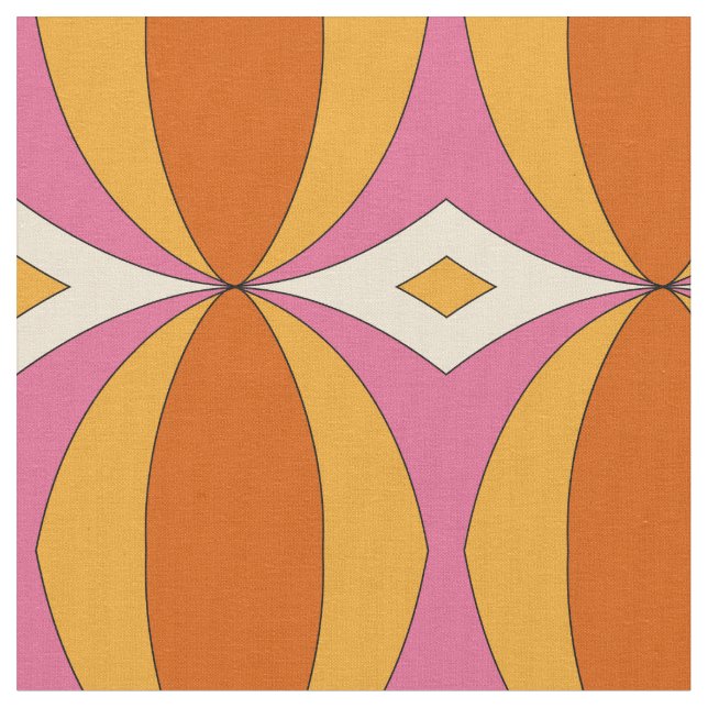 Cool Colorful Mid Century Mod Fabric (Close Up)