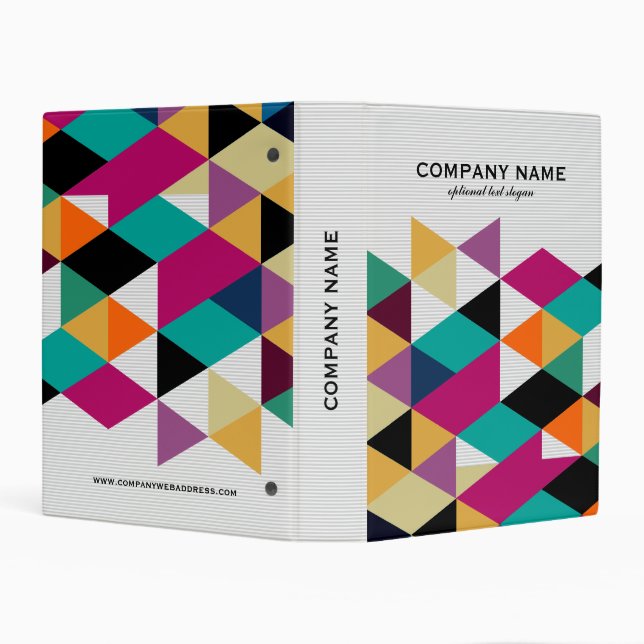 Cool Colorful Modern Geometric Design Mini Binder (Background)