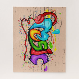 Cool Colorful Music Graffiti Jigsaw Puzzle