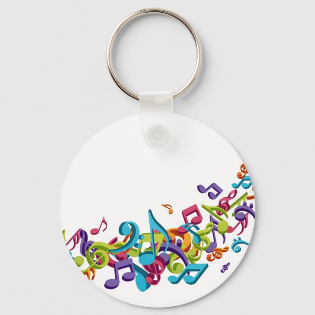 cool colorful music notes & sounds keychain (Front)