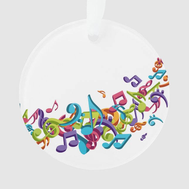 Cool Colorful  music notes & sounds music fashion Ornament (Front)