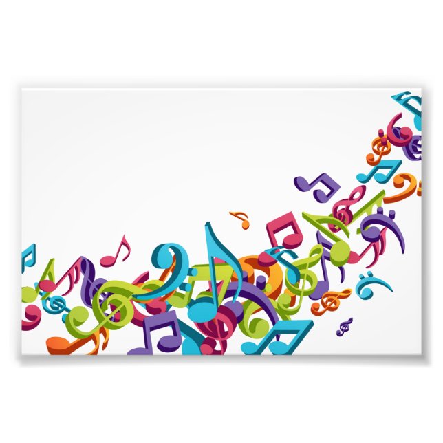 Cool Colorful  music notes & sounds music fashion Photo Print (Front)
