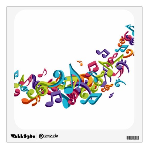 Cool Colorful  music notes  sounds Wall Decal