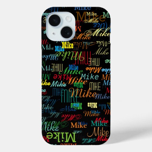 Cool Colorful Name personalized iPhone 15 Case