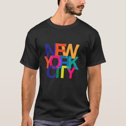 Cool Colorful New York City Graphic Urban Vibes Co T_Shirt