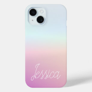 Cool Colorful Ombre Gradients & Your Script iPhone 15 Case