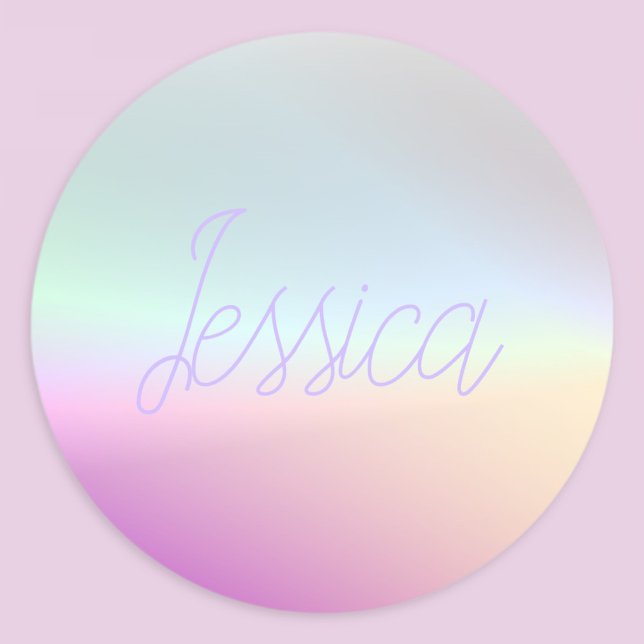 Cool Colorful Ombre Gradients & Your Script Classic Round Sticker (Creator Uploaded)